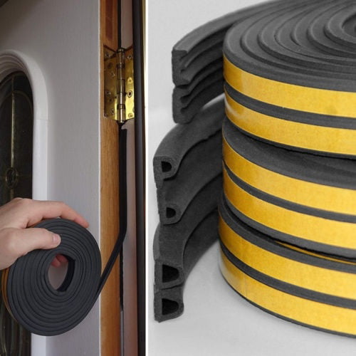 Draught Excluder Self Adhesive Silicon Rubber Door Window Seal Strip Roll Foam